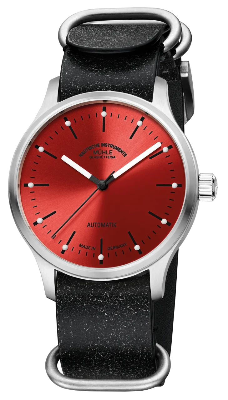 Panova Red with Black Leather Strap.